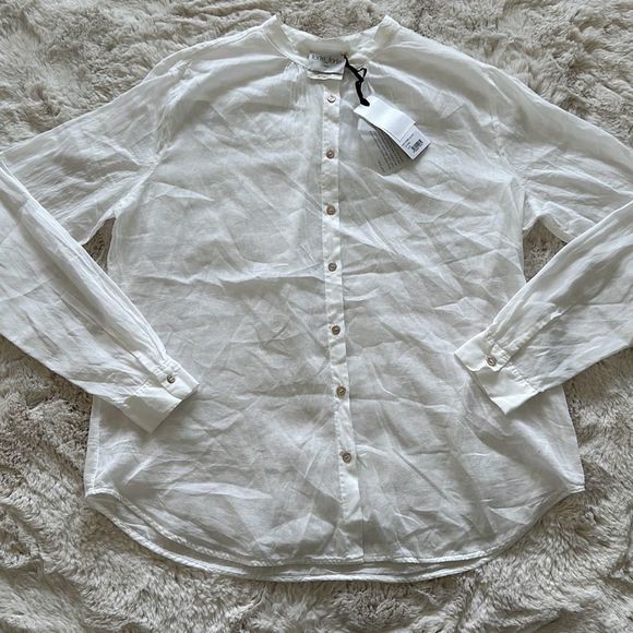 Forte Forte Button Down Blouse White Size 8 - Picture 3 of 12
